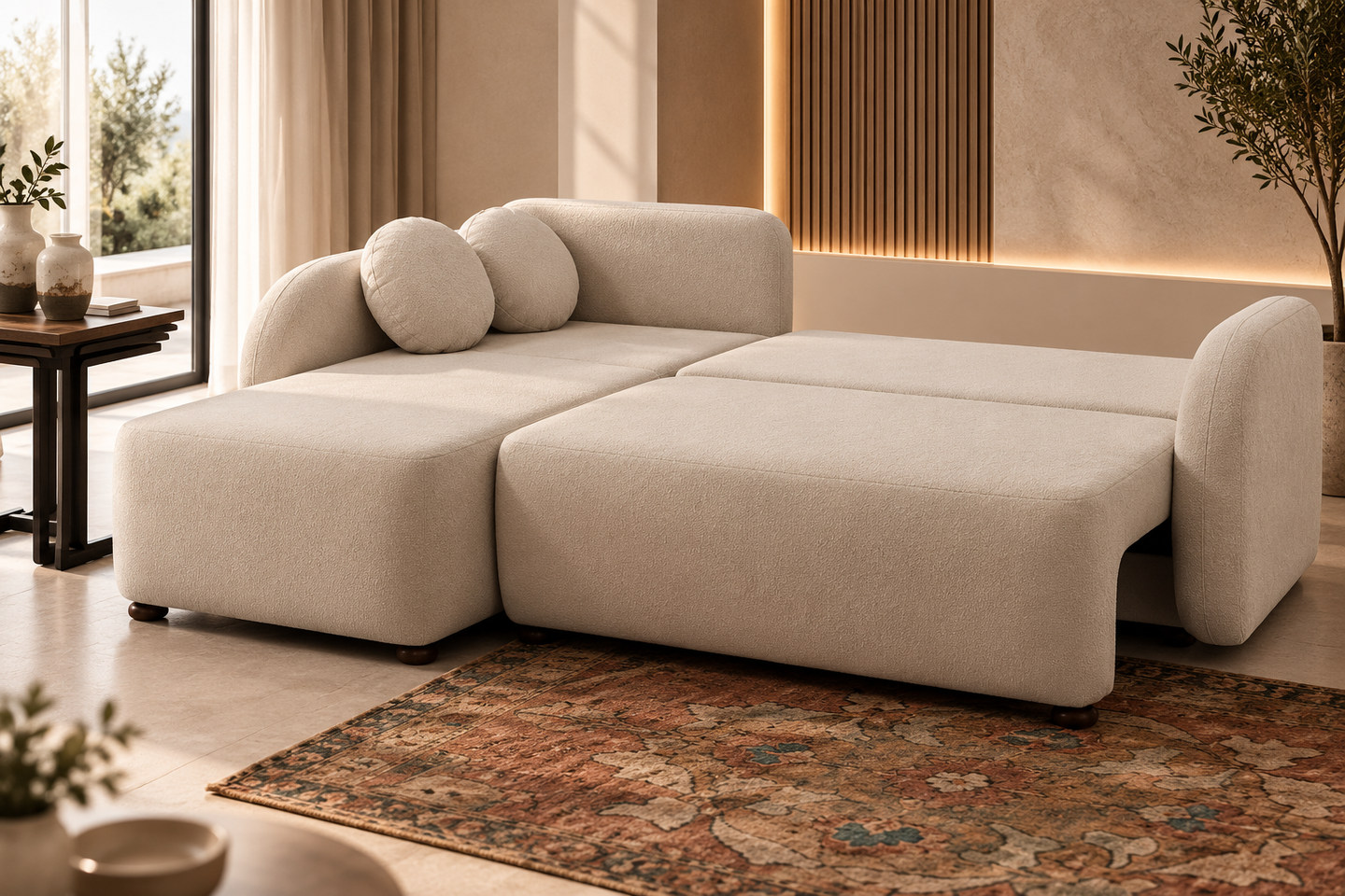Contemporary sofa bed lifestyle photograph